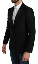 Black Slim Fit Coat Jacket MARTINI Blazer Dolce & Gabbana