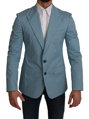Blue Slim Fit Coat Jacket MARTINI Blazer Dolce & Gabbana