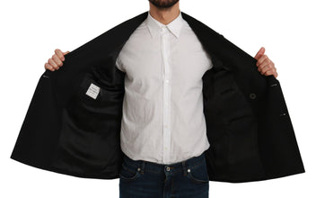 Black Slim Fit Jacket Coat Wool Blazer Dolce & Gabbana