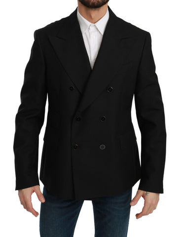 Black Slim Fit Jacket Coat Wool Blazer Dolce & Gabbana
