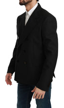 Black Slim Fit Jacket Coat Wool Blazer Dolce & Gabbana