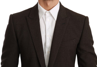 Brown Slim Fit Coat Jacket MARTINI Blazer Dolce & Gabbana
