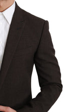 Brown Slim Fit Coat Jacket MARTINI Blazer Dolce & Gabbana