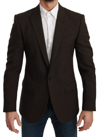 Brown Slim Fit Coat Jacket MARTINI Blazer Dolce & Gabbana
