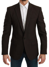 Brown Slim Fit Coat Jacket MARTINI Blazer Dolce & Gabbana