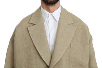 Beige Jacket Coat 100% Jute Blazer Coat Dolce & Gabbana