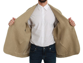Beige Jacket Coat 100% Jute Blazer Coat Dolce & Gabbana
