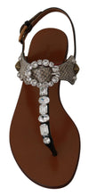 Leather Ayers Crystal Sandals Flip Flops Shoes Dolce & Gabbana