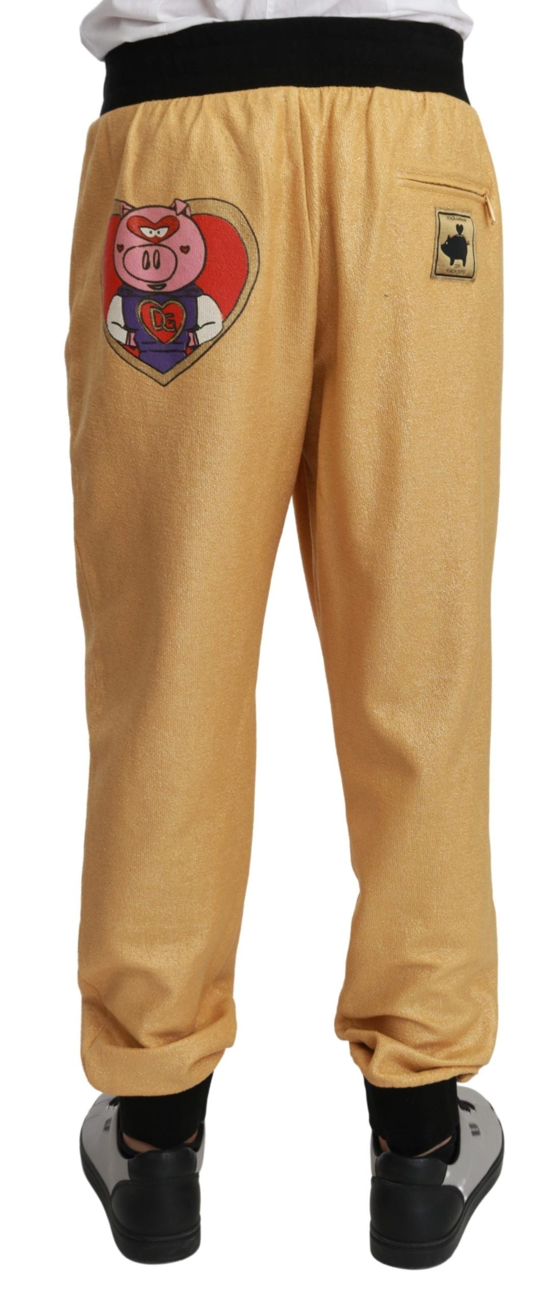 Gold Year Of The Pig Cotton Mens Pants Dolce & Gabbana