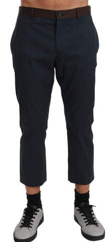 Brown Stripes Cropped Trousers Pants Dolce & Gabbana