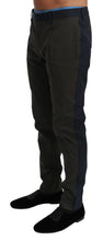 Blue Gray Stripes Trouser Cotton Pants Dolce & Gabbana