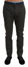 Blue Gray Stripes Trouser Cotton Pants Dolce & Gabbana