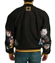 Black YEAR OF THE PIG Bomber Jacket Dolce & Gabbana