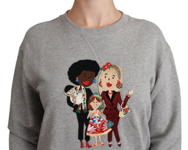 Gray #dgfamily Cotton Pullover Sweater Dolce & Gabbana