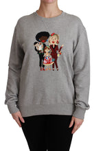 Gray #dgfamily Cotton Pullover Sweater Dolce & Gabbana