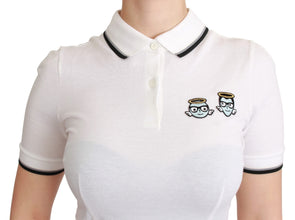 White Cotton Polo #dgfamily T-shirt Dolce & Gabbana