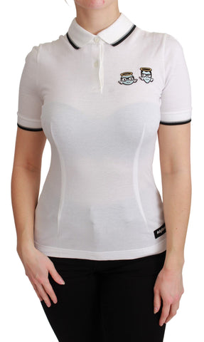 White Cotton Polo #dgfamily T-shirt Dolce & Gabbana