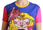 Purple PIG SUPERGIRL Top Cotton T-shirt Dolce & Gabbana