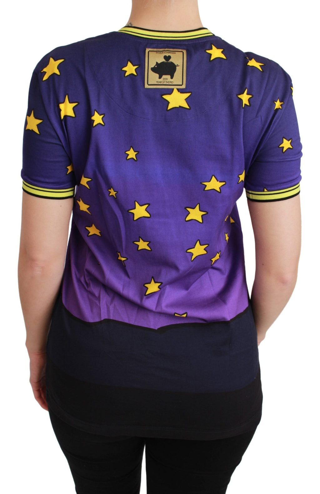 Purple YEAR OF THE PIG Top Cotton T-shirt Dolce & Gabbana