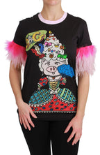 Black YEAR OF THE PIG Top Cotton  T-shirt Dolce & Gabbana