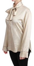 Beige Sleeve Top Queen Silk Satin Blouse Dolce & Gabbana