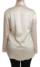 Beige Sleeve Top Queen Silk Satin Blouse Dolce & Gabbana