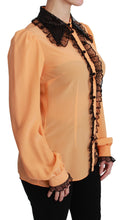 Yellow Silk Sequin Lace Blouse Shirt Dolce & Gabbana