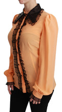 Yellow Silk Sequin Lace Blouse Shirt Dolce & Gabbana