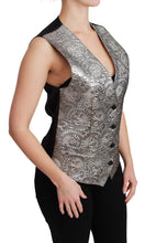 Silver Brocade Sleeveless Metallic Top Dolce & Gabbana