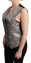 Silver Brocade Sleeveless Metallic Top Dolce & Gabbana