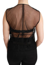 Black Floral Brocade Top Gilet Waistcoat Dolce & Gabbana