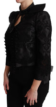 Black Floral Jacquard Blazer Silk Jacket Dolce & Gabbana