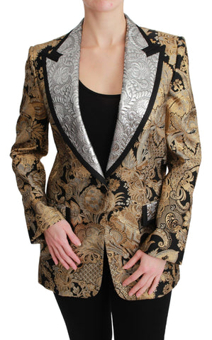 Black Gold Jacquard Blazer Jacket Dolce & Gabbana
