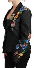 Black Brocade Crystal Blazer Jacket Dolce & Gabbana
