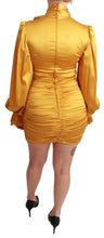 Yellow Silk Stretch Sheath Bodycon Mini Dress Dolce & Gabbana