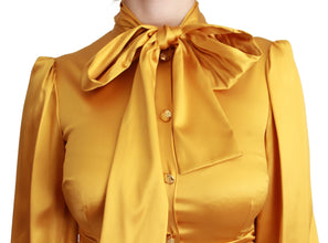 Yellow Silk Stretch Sheath Bodycon Mini Dress Dolce & Gabbana
