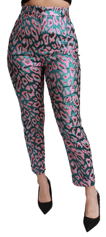 Multicolor Patterned Cropped High Waist Pants Dolce & Gabbana