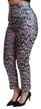 Multicolor Patterned Cropped High Waist Pants Dolce & Gabbana