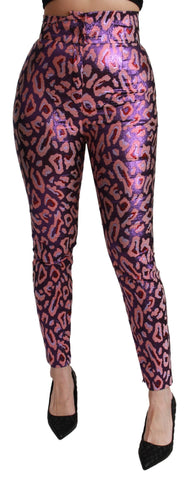 Multicolor Patterned Cropped High Waist Pants Dolce & Gabbana