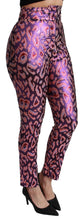 Multicolor Patterned Cropped High Waist Pants Dolce & Gabbana