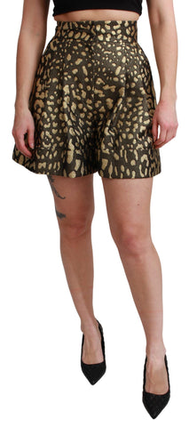 Black Gold High Waist Mini Cotton Shorts Dolce & Gabbana