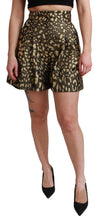 Black Gold High Waist Mini Cotton Shorts Dolce & Gabbana