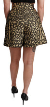 Black Gold High Waist Mini Cotton Shorts Dolce & Gabbana