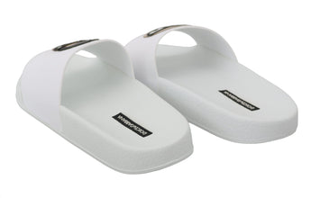 White Leather #dgfamily Slides Shoes Sandals Dolce & Gabbana