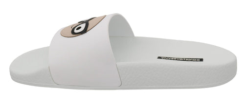 White Leather #dgfamily Slides Shoes Sandals Dolce & Gabbana