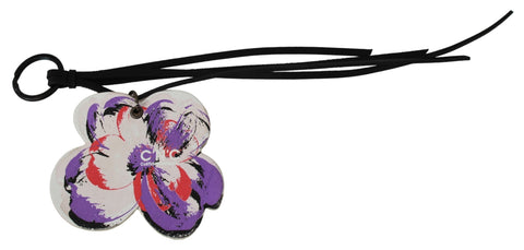 White Leather Butterfly Logo Keyring C'N'C Keychain Costume National