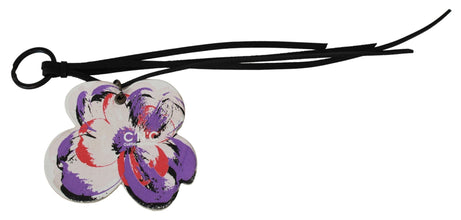 White Leather Butterfly Logo Keyring C'N'C Keychain Costume National