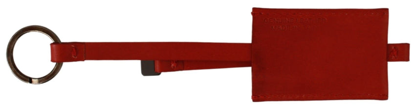 Red Leather Branded Logo Keyring Keychain Costume National