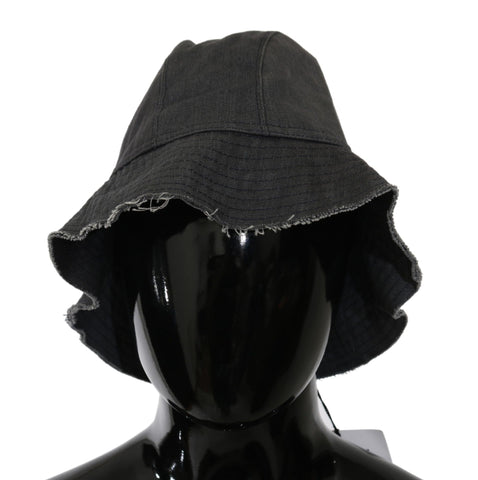 Black Washed Wide Brim Outdoor Bucket Hat Costume National