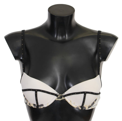 White Polyester Spandex Push Up Bra Underwear Just Cavalli